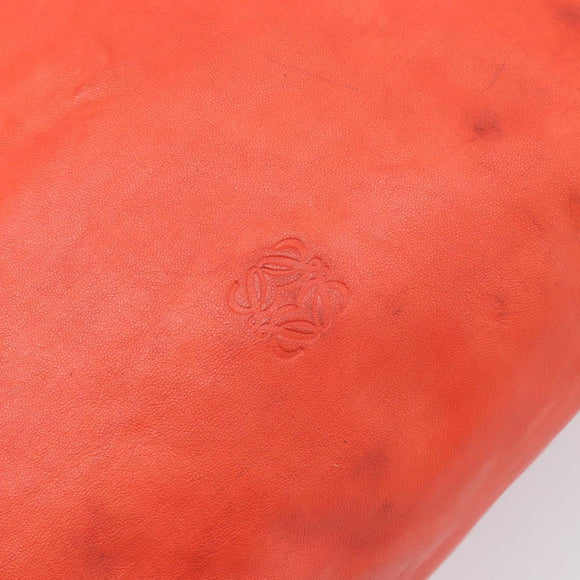 LOEWE Anagram Tote Bag Leer Oranje Goud Auth 130963