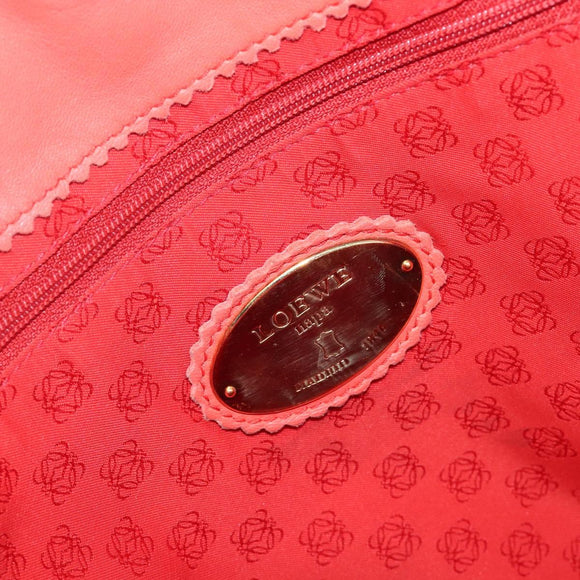 LOEWE Anagram Tote Bag Leer Oranje Goud Auth 130963