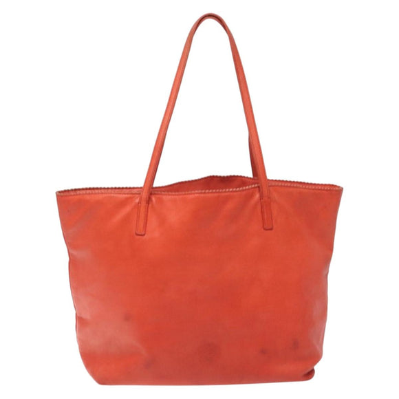 LOEWE Anagram Tote Bag Leather Orange Gold Auth 130963
