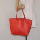 LOEWE Anagram Tote Bag Leather Orange Gold Auth 130963-20