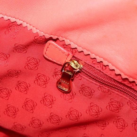 LOEWE Anagram Tote Bag Leer Oranje Goud Auth 130963