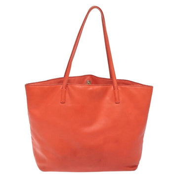 LOEWE Anagram Tote Bag Leather Orange Gold Auth 130963 - 0