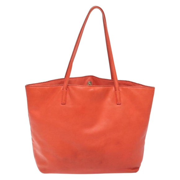 LOEWE Anagram Tote Bag Leather Orange Gold Auth 130963