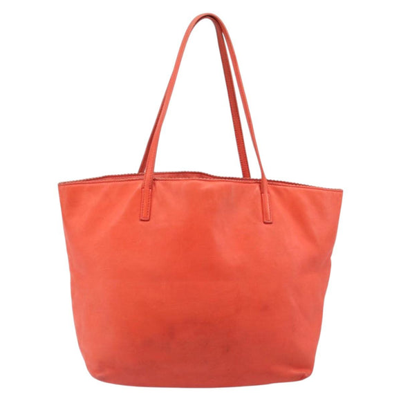 LOEWE Anagram Tote Bag Leer Oranje Goud Auth 130963