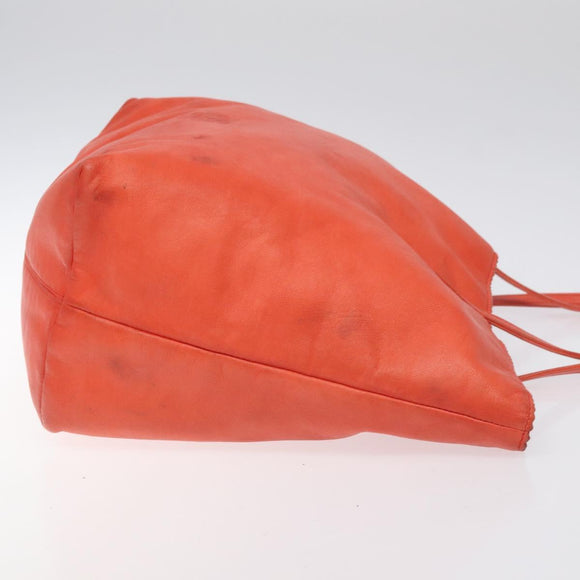 LOEWE Anagram Tote Bag Leather Orange Gold Auth 130963