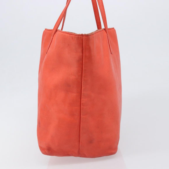 LOEWE Anagram Tote Bag Leer Oranje Goud Auth 130963