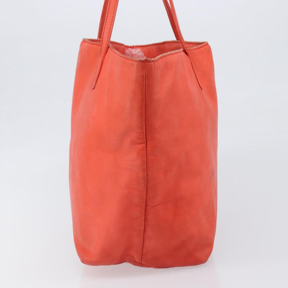 LOEWE Anagram Tote Bag Leer Oranje Goud Auth 130963