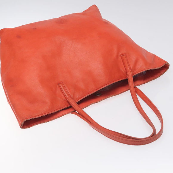 LOEWE Anagram Tote Bag Leather Orange Gold Auth 130963