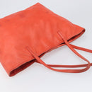 LOEWE Anagram Tote Bag Leer Oranje Goud Auth 130963-6