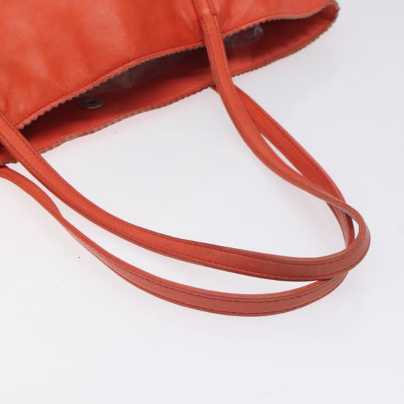 LOEWE Anagram Tote Bag Leather Orange Gold Auth 130963
