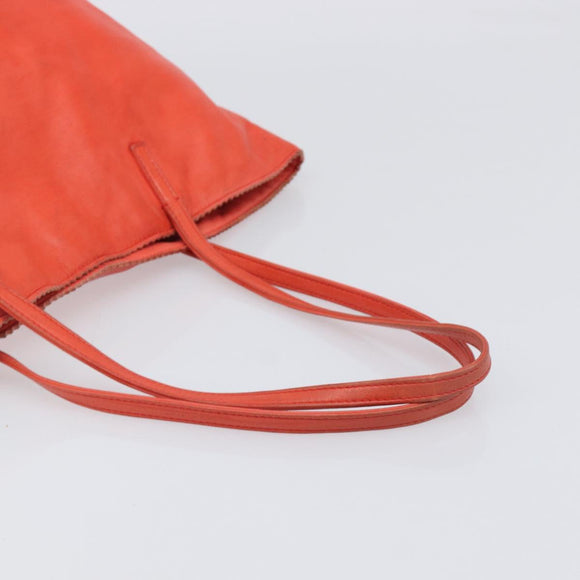 LOEWE Anagram Tote Bag Leer Oranje Goud Auth 130963