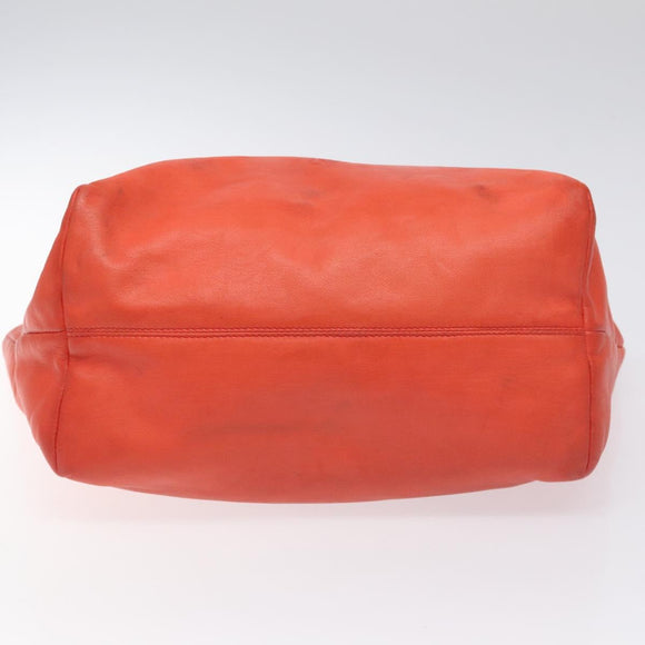 LOEWE Anagram Tote Bag Leather Orange Gold Auth 130963