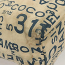 CHANEL Chain Bysy Line Tote Bag Canvas Plastic White clear CC Auth 130966-9