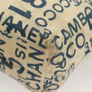 CHANEL Chain Bysy Line Tote Bag Canvas Plastic White clear CC Auth 130966-15