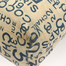 CHANEL Chain Bysy Line Tote Bag Canvas Plastic White clear CC Auth 130966-17