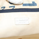 CHANEL Chain Bysy Line Tote Bag Canvas Plastic White clear CC Auth 130966-18