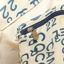 CHANEL Chain Bysy Line Tote Bag Canvas Plastic White clear CC Auth 130966-21