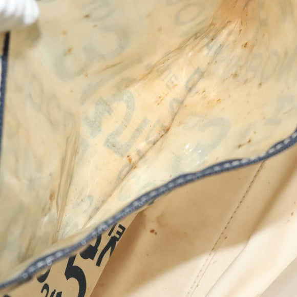 CHANEL Chain Bysy Line Tote Bag Canvas Plastic White clear CC Auth 130966