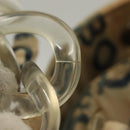 CHANEL Chain Bysy Line Tote Bag Canvas Plastic White clear CC Auth 130966-8