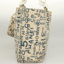 CHANEL Chain Bysy Line Tote Bag Canvas Plastic White clear CC Auth 130966-3