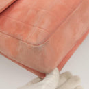 CHANEL Choco Bar Chain Shoulder Bag Suede Pink CC Auth 130967-10