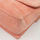 CHANEL Choco Bar Chain Shoulder Bag Suede Pink CC Auth 130967-11