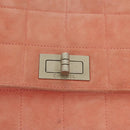 CHANEL Choco Bar Chain Shoulder Bag Suede Pink CC Auth 130967-15