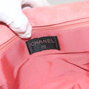 CHANEL Choco Bar Chain Shoulder Bag Suede Pink CC Auth 130967-19