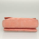 CHANEL Choco Bar Chain Shoulder Bag Suede Pink CC Auth 130967-9