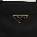 PRADA Hand Bag Nylon Metal Black Gold Auth 130970-17