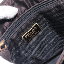 PRADA Hand Bag Nylon Metal Black Gold Auth 130970-18