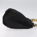 PRADA Hand Bag Nylon Metal Black Gold Auth 130970-3