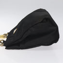 PRADA Hand Bag Nylon Metal Black Gold Auth 130970-4