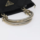 PRADA Hand Bag Nylon Metal Black Gold Auth 130971-7