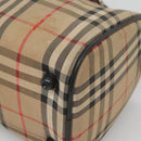 Burberrys Nova Check Boston Bag Canvas Beige Gold Auth 130974-8