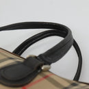 Burberrys Nova Check Boston Bag Canvas Beige Gold Auth 130974-14