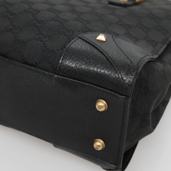 GUCCI GG Canvas Hand Bag Black Gold 120895 Auth 130978