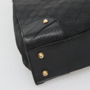 GUCCI GG Canvas Hand Bag Black Gold 120895 Auth 130978-14