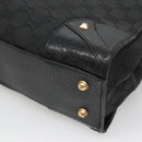 GUCCI GG Canvas Hand Bag Black Gold 120895 Auth 130978-15