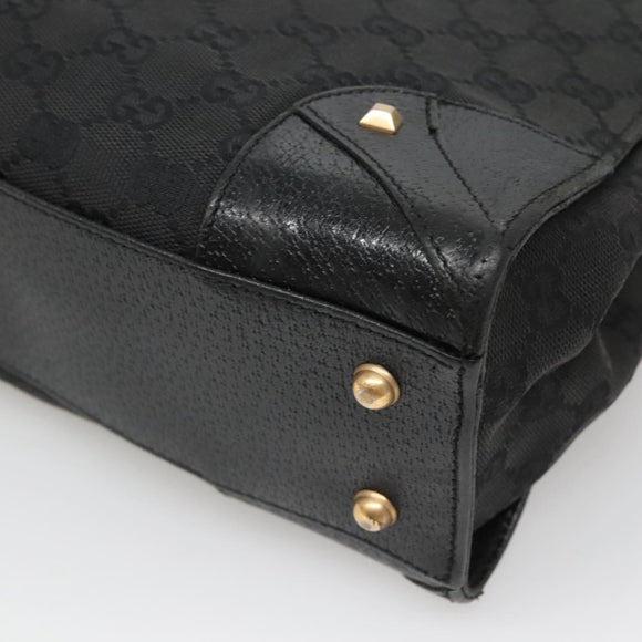 GUCCI GG Canvas Hand Bag Black Gold 120895 Auth 130978