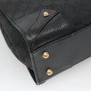 GUCCI GG Canvas Hand Bag Black Gold 120895 Auth 130978-16