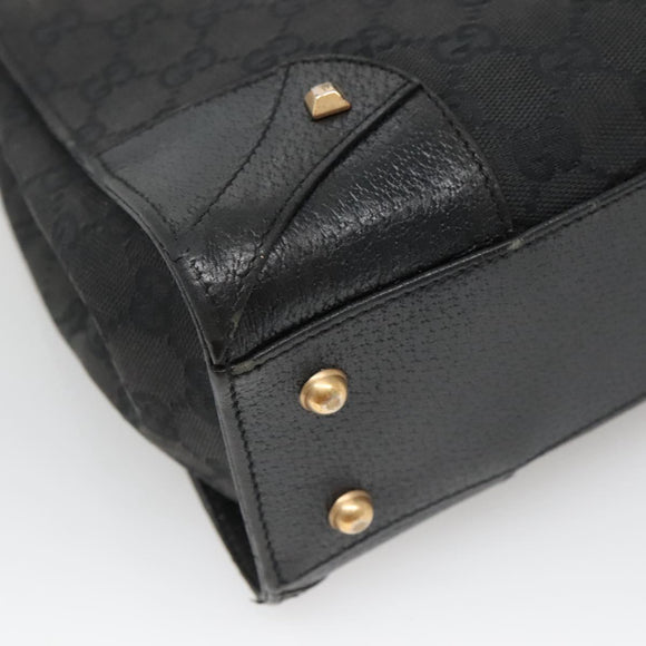 GUCCI GG Canvas Hand Bag Black Gold 120895 Auth 130978