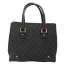 GUCCI GG Canvas Hand Bag Black Gold 120895 Auth 130978-13