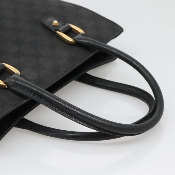 GUCCI GG Canvas Hand Bag Black Gold 120895 Auth 130978