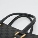 GUCCI GG Canvas Hand Bag Black Gold 120895 Auth 130978-8
