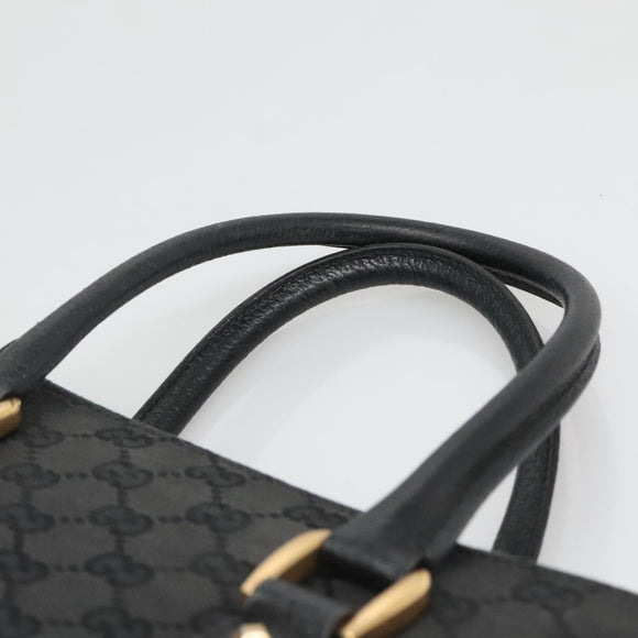 GUCCI GG Canvas Hand Bag Black Gold 120895 Auth 130978