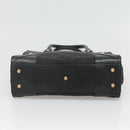 GUCCI GG Canvas Hand Bag Black Gold 120895 Auth 130978-5