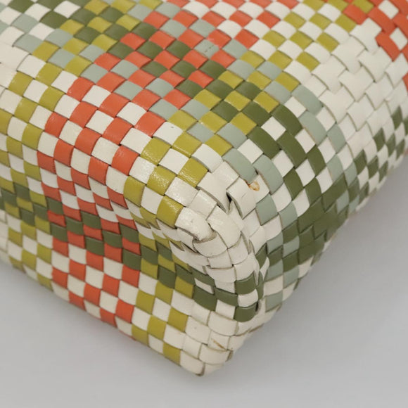 Salvatore Ferragamo Gancini Shoulder Bag Leather Green Silver Auth 130981