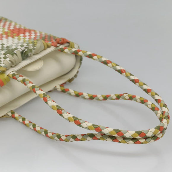 Salvatore Ferragamo Gancini Shoulder Bag Leather Green Silver Auth 130981