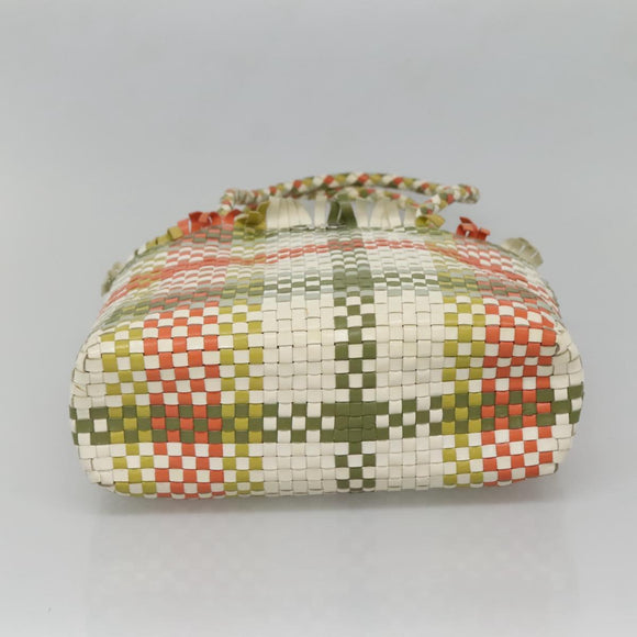 Salvatore Ferragamo Gancini Shoulder Bag Leather Green Silver Auth 130981